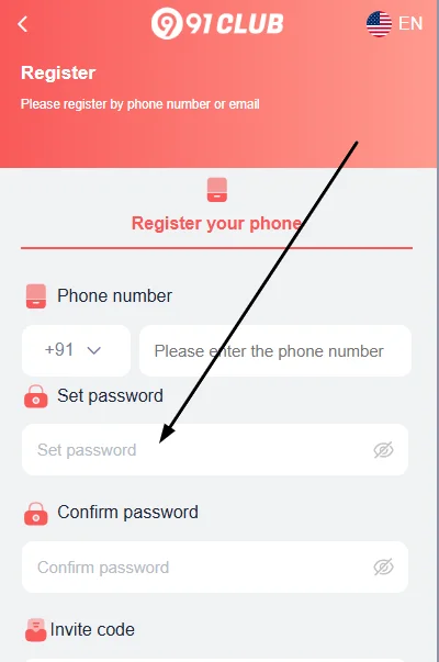 Create your username and choose a password